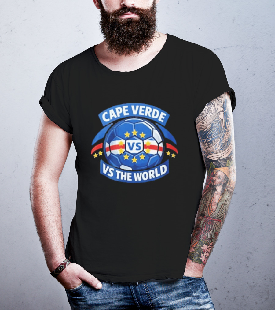 Cape Verde Football Vs The World Soccer Ball Stars T-Shirt