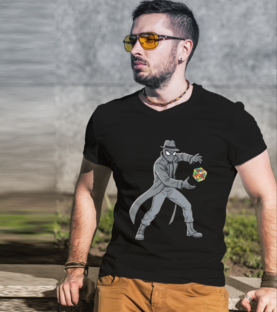 Spider Man Noir With Rubik's Cube Mastermind T-Shirt