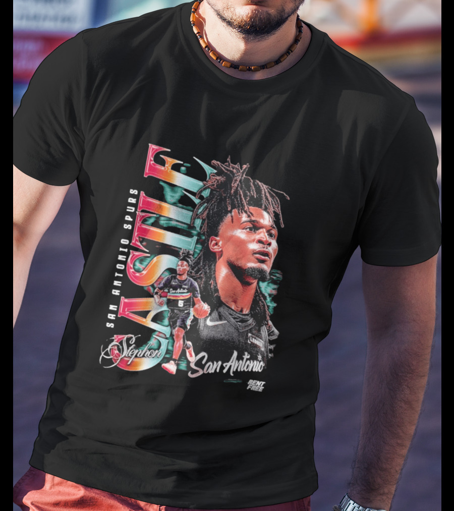 Stephon Castle San Antonio Spurs Player Collage Rent Free T-Shirt