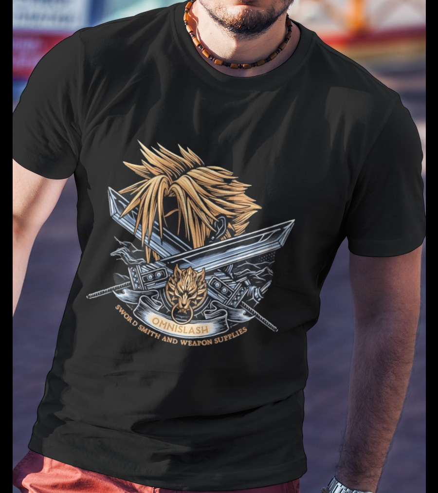 Cloud Strife Omnislash Swordsmith And Weapon Supplies Final Fantasy T-Shirt