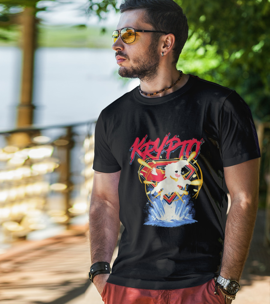 Krypto The Superdog With Superman Symbol And Skateboard T-Shirt