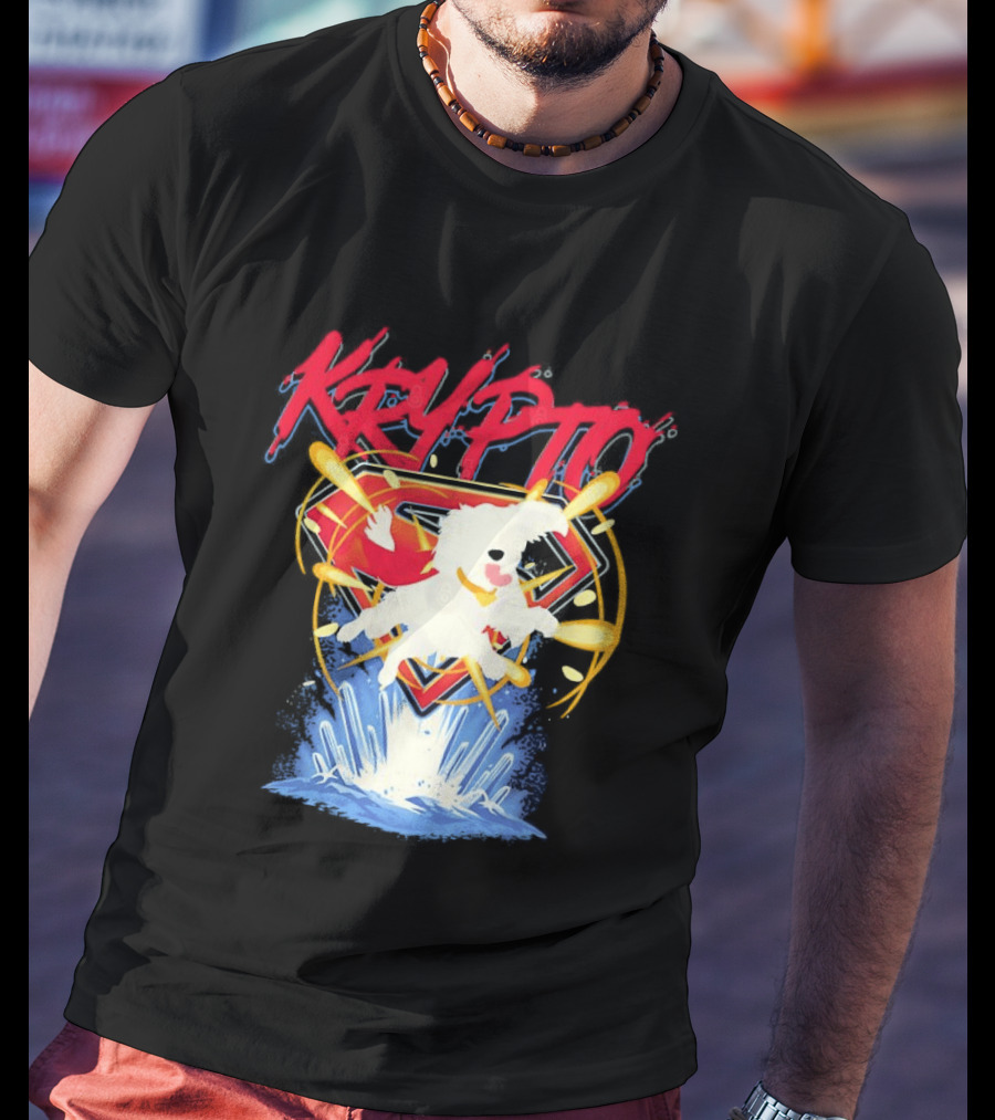 Krypto The Superdog With Superman Symbol And Skateboard T-Shirt