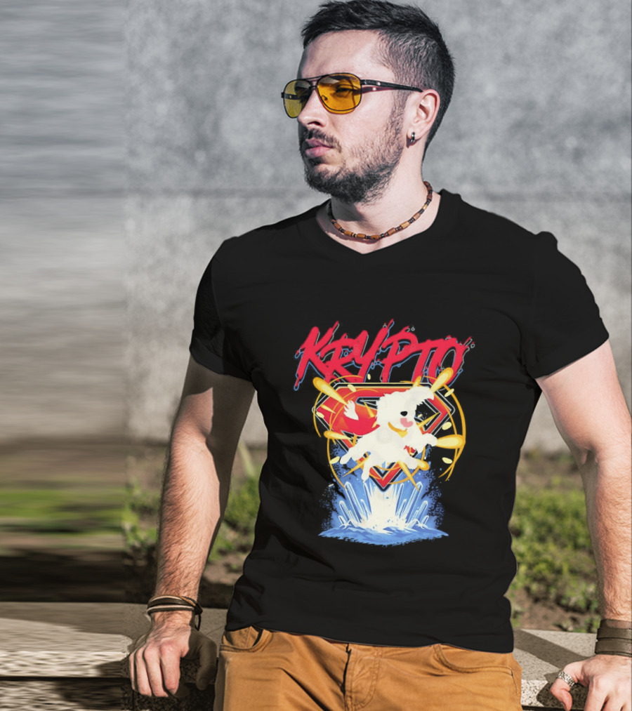 Krypto The Superdog With Superman Symbol And Skateboard T-Shirt