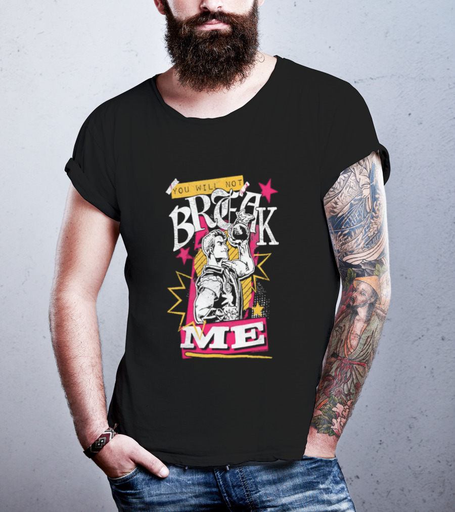 Break Me Bomb Guy Bold Typography Power Starburst T-Shirt