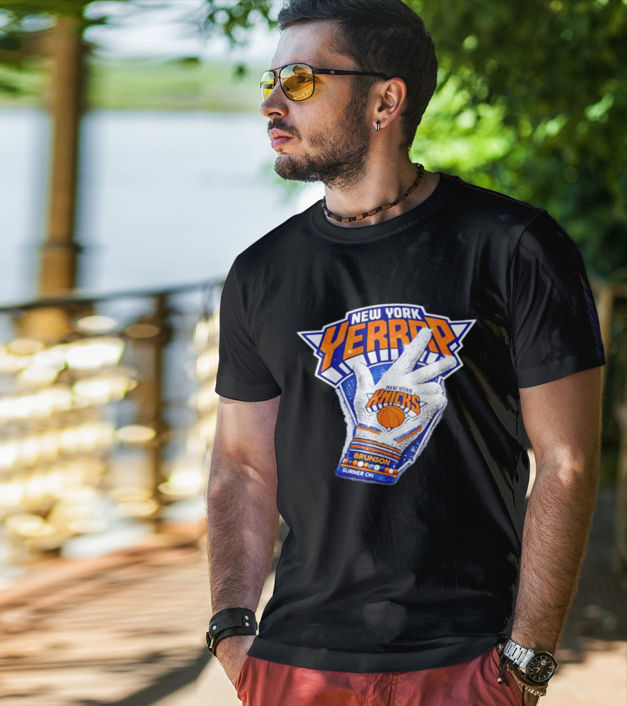 New York Yerrrp Jalen Brunson Knicks Burner On T-Shirt