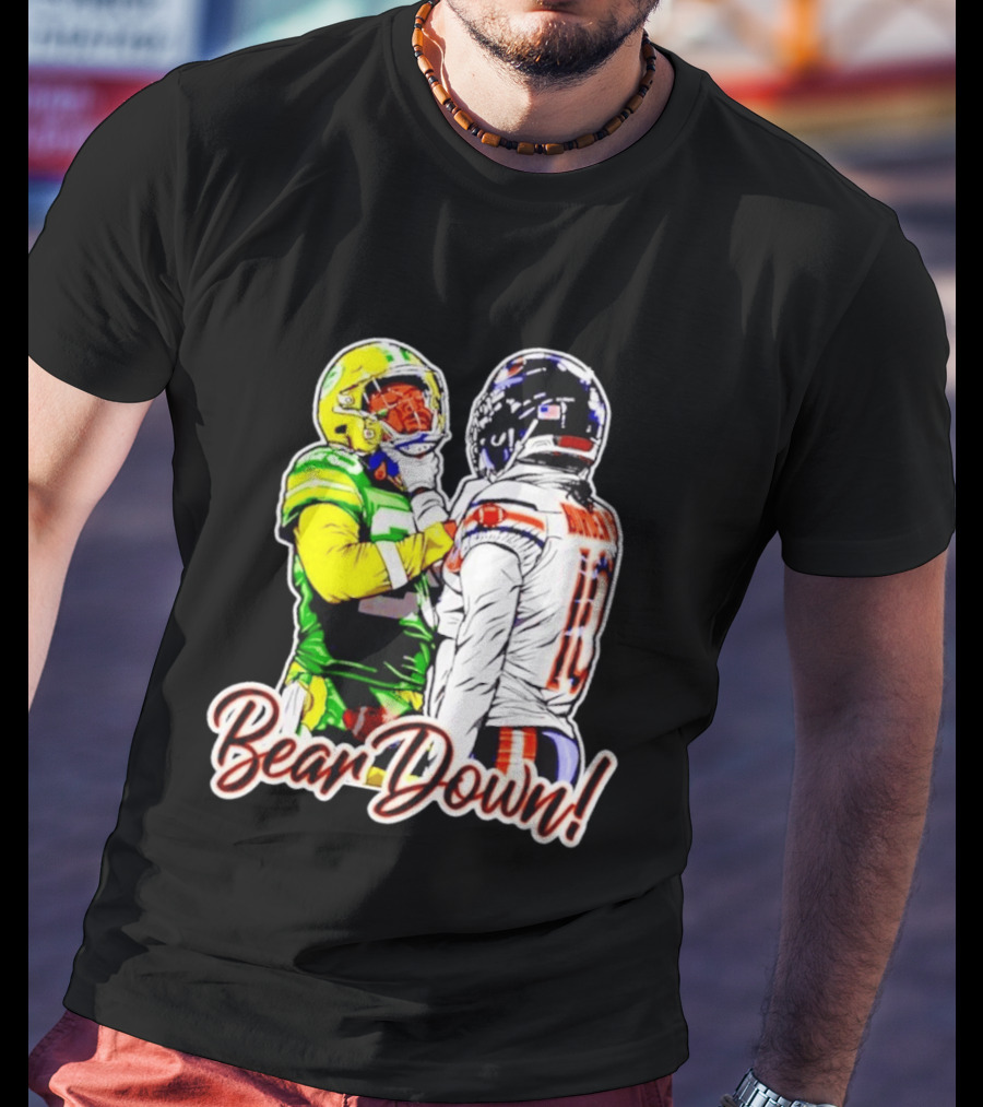 Aaron Rodgers Green Bay Packers Versus Luther Burden III Chicago Bears Bear Down Rivalry T-Shirt
