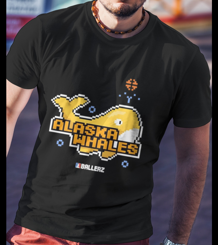 Alaska Whales Ballerz Pixel Whale T-Shirt