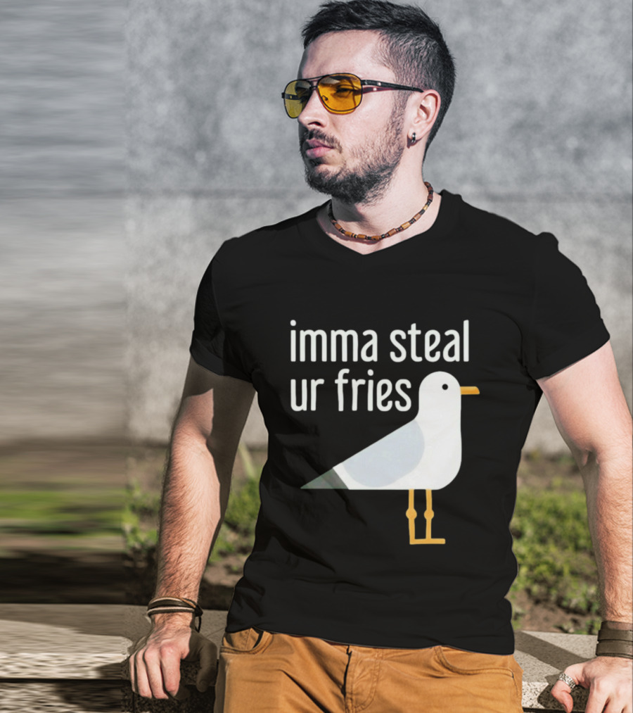 Imma Steal Ur Fries Seagull Bird Beach Humor T-Shirt