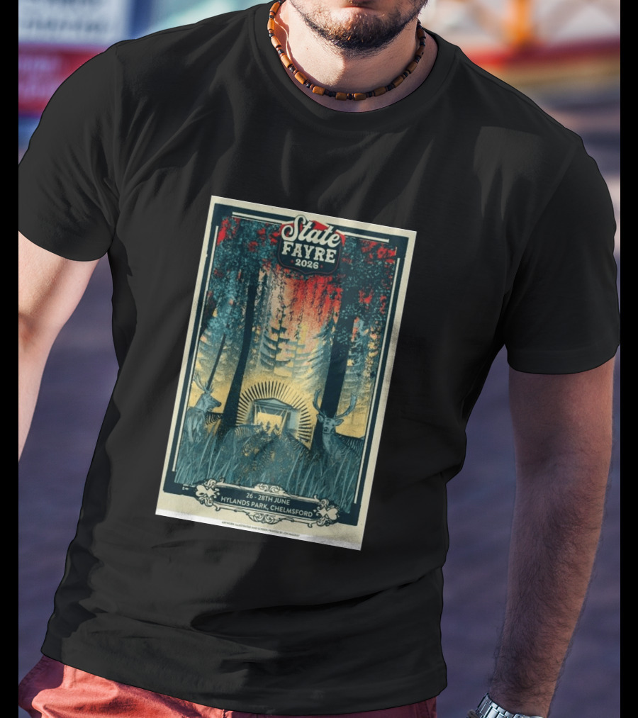 State Fayre 2026 Hylands Park Chelmsford June 26 28 Forest Deer Scene T-Shirt