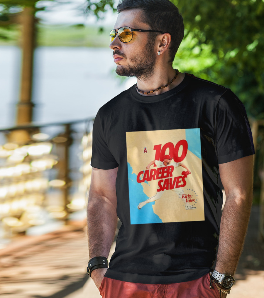 Los Angeles Angels Kirby Yates 100 Career Saves Milestone 2026 T-Shirt