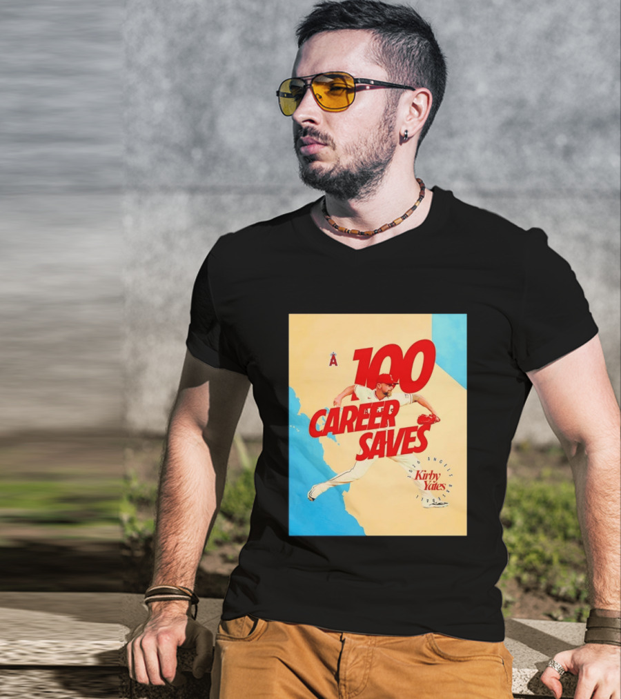 Los Angeles Angels Kirby Yates 100 Career Saves Milestone 2026 T-Shirt