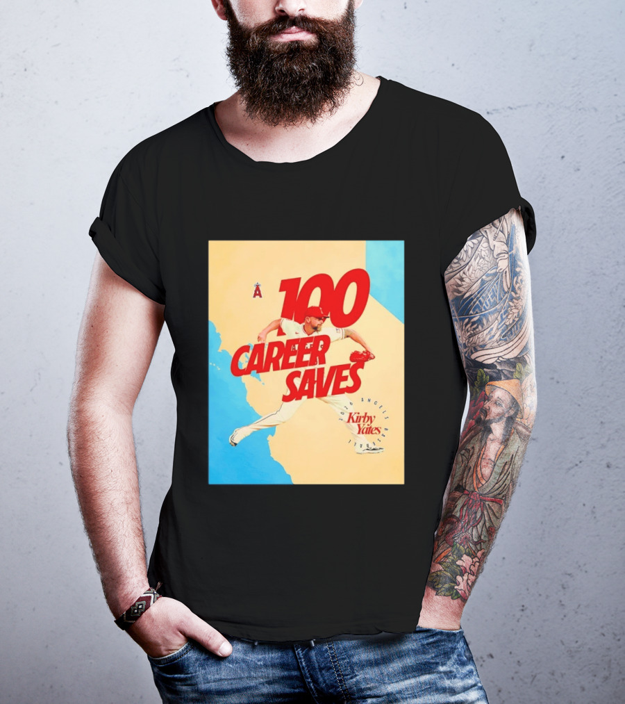 Los Angeles Angels Kirby Yates 100 Career Saves Milestone 2026 T-Shirt
