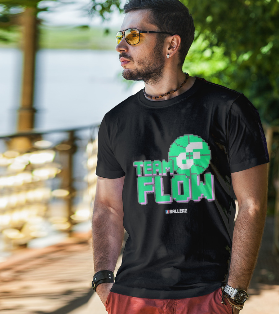 Team Flow Ballerz Pixel Basketball T-Shirt
