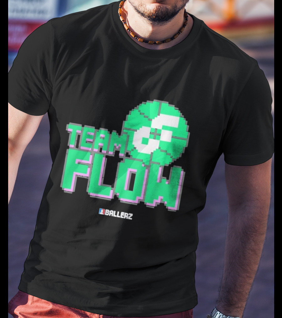 Team Flow Ballerz Pixel Basketball T-Shirt