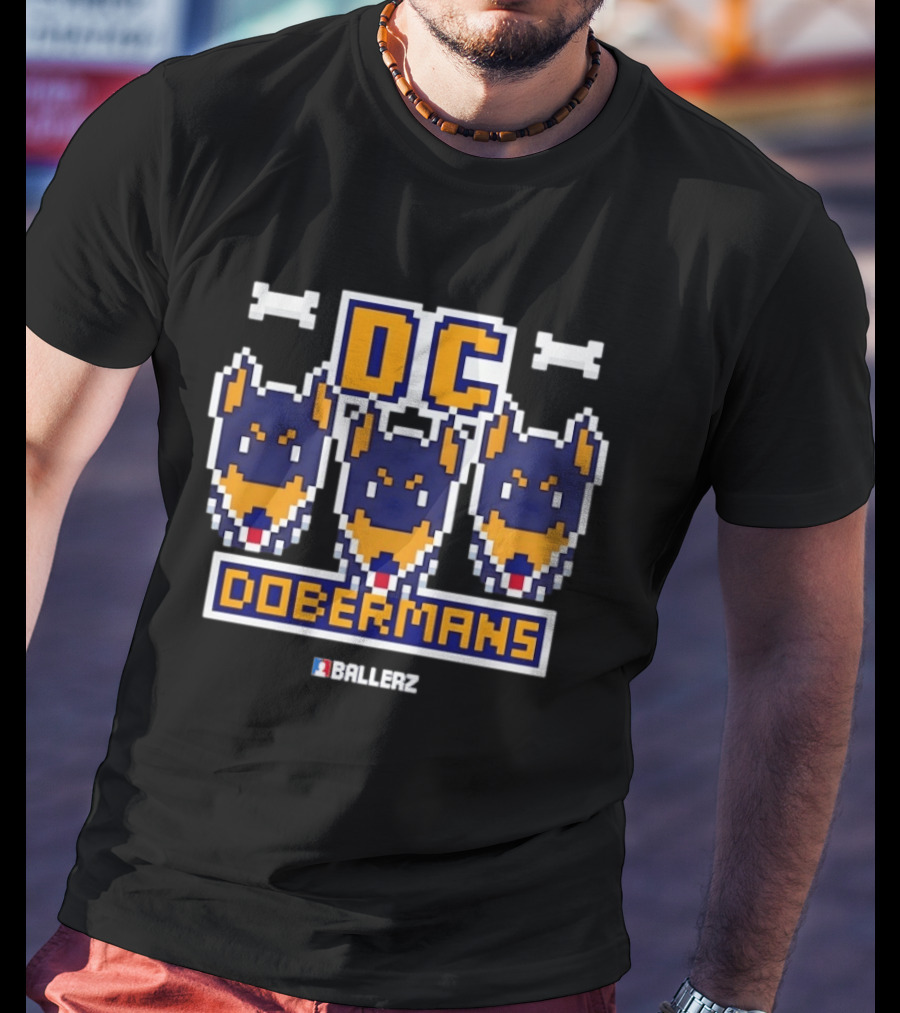 DC Dobermans Ballerz Doberman Dog Pixel T-Shirt