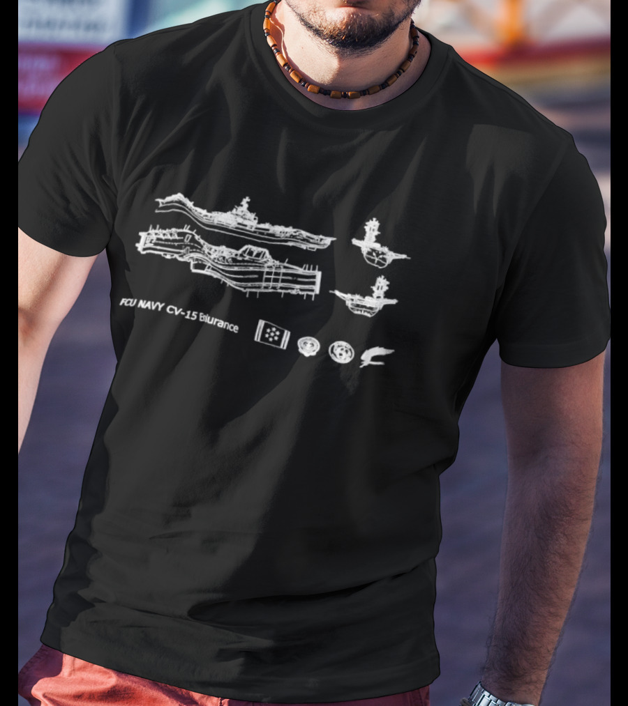 FCU Navy CV 15 Endurance Aircraft Carrier Blueprint Diagrams T-Shirt