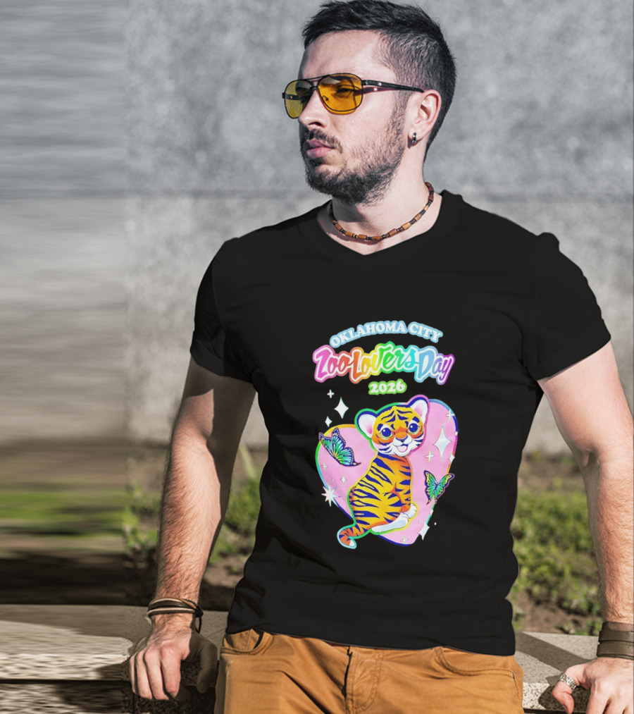 Oklahoma City Zoo Lovers Day 2026 Tiger And Butterflies Hearts T-Shirt
