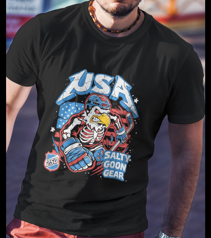 USA Skeleton Eagle 250 Salty Goon Gear T-Shirt