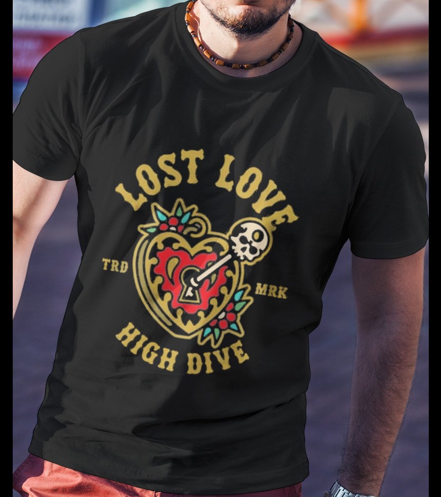 Lost Love High Dive Heart And Key Vintage Tattoo T-Shirt