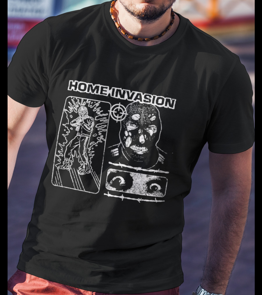 Home Invasion Drawing With Figure Target And Eyes T-Shirt