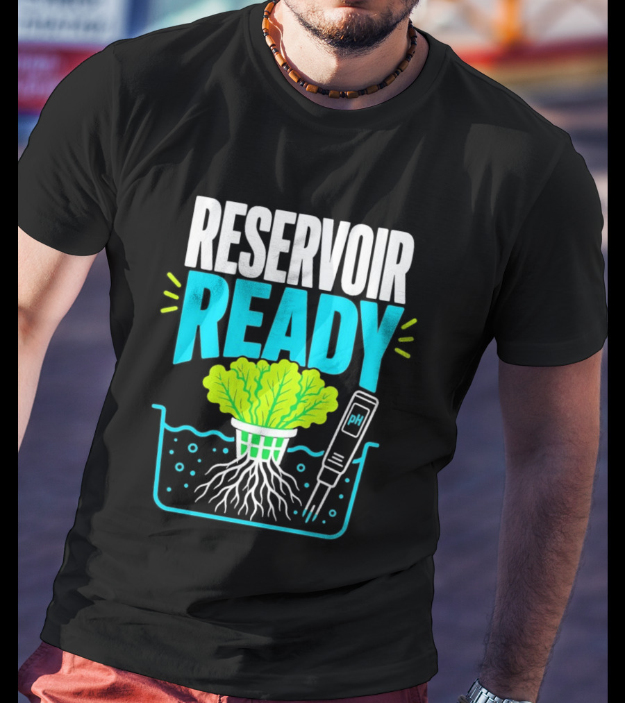Reservoir Ready Hydroponic Lettuce Roots And Water PH Meter T-Shirt