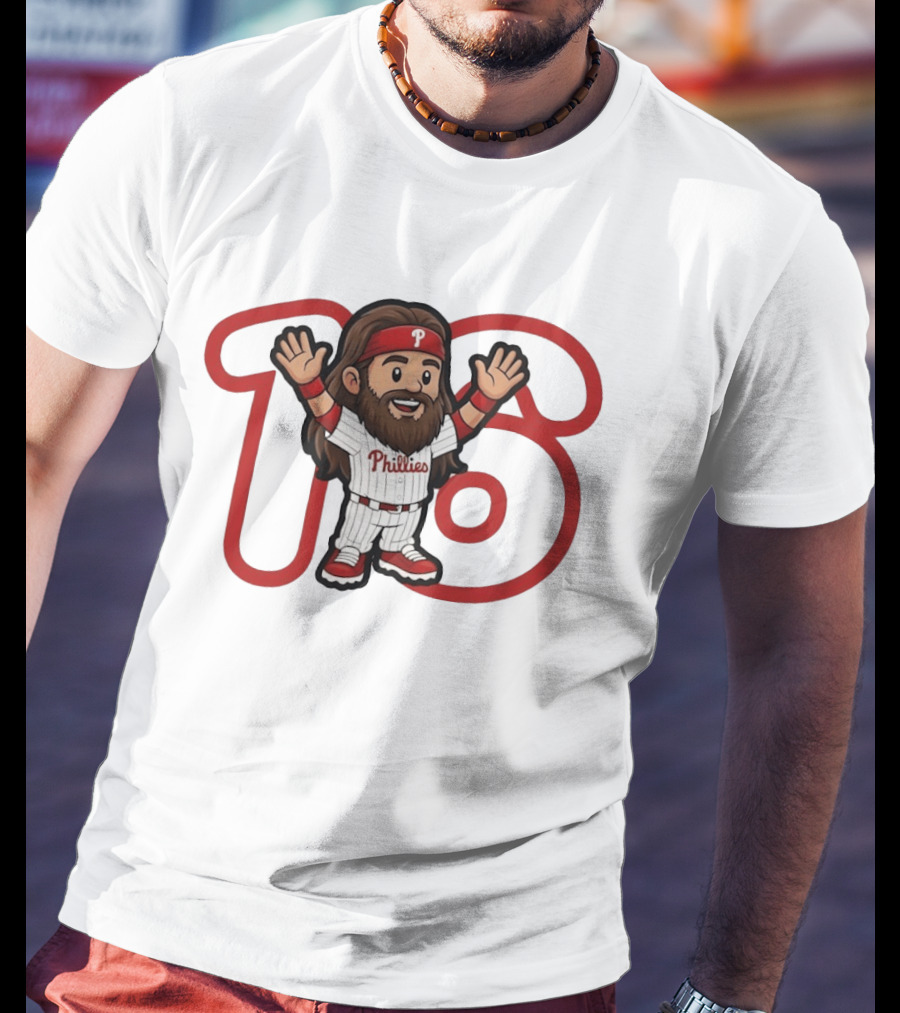 Brandon Marsh 16 Cartoon Philadelphia Phillies Baseball Player MLB 2026 T-Shirt