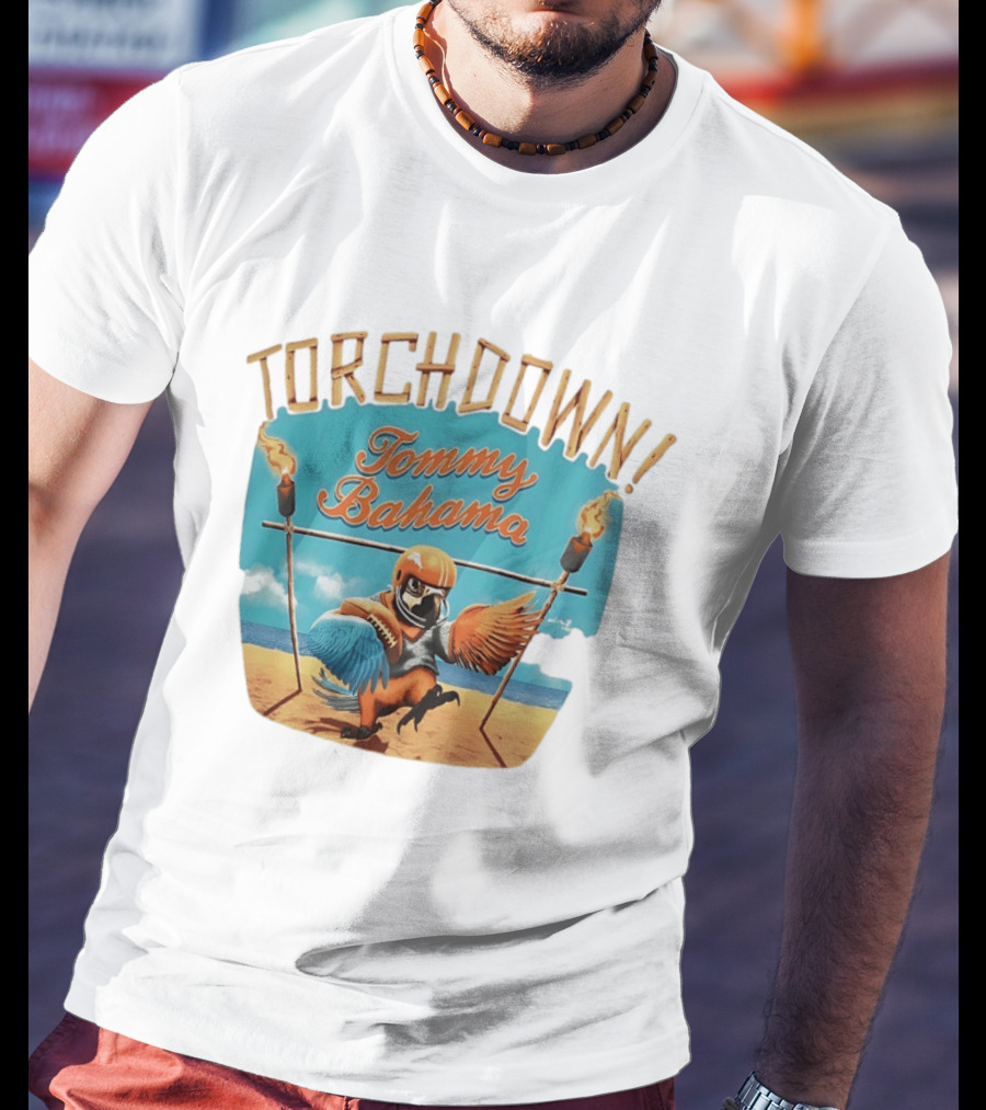TORCHDOWN Tommy Bahama Parrot Beach Football T-Shirt