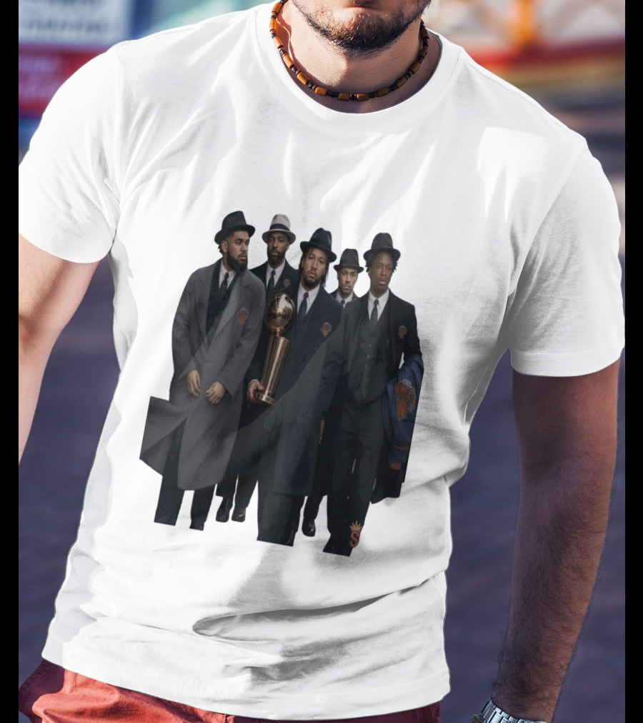 Knicks Mafia New York Knicks Players Suits Championship Trophy T-Shirt