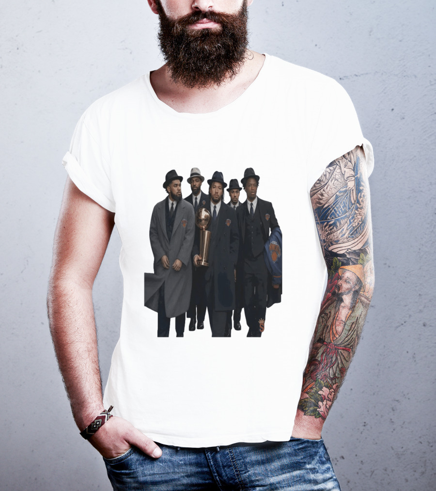 Knicks Mafia New York Knicks Players Suits Championship Trophy T-Shirt