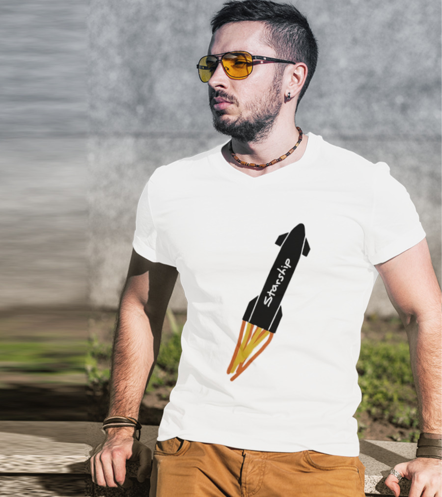 Starship Rocket SpaceX Space Exploration T-Shirt