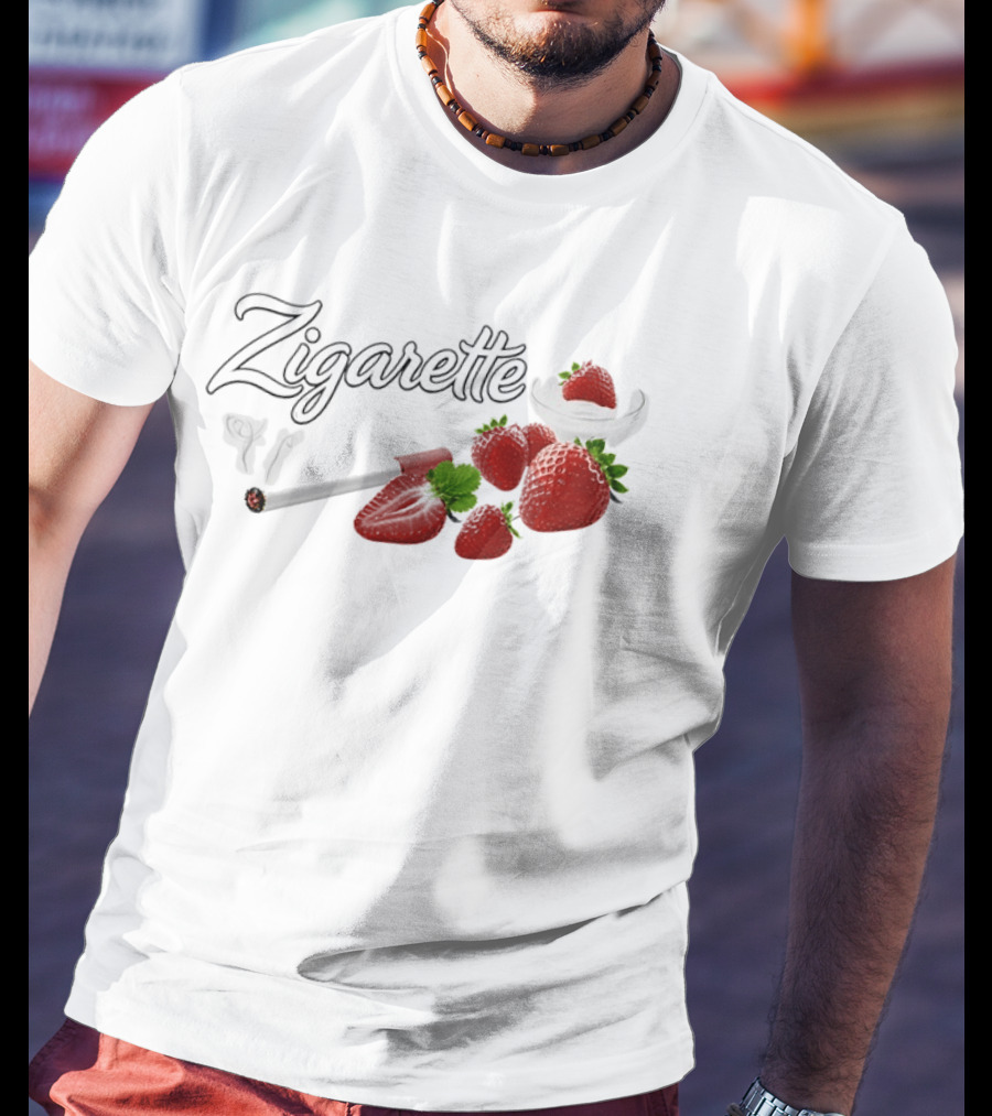 Zigarette Strawberry Cigarette Fruit Smoke Red Berries T-Shirt