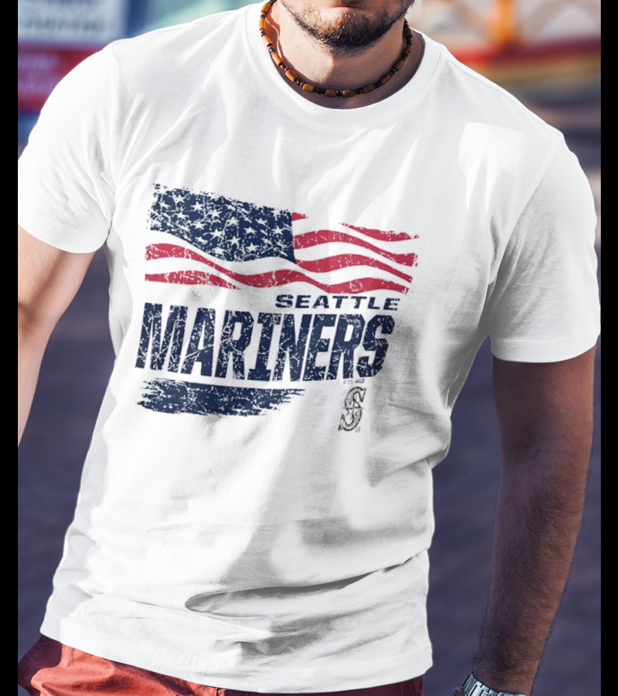 Seattle Mariners Fourth Of July American Flag Celebration T-Shirt