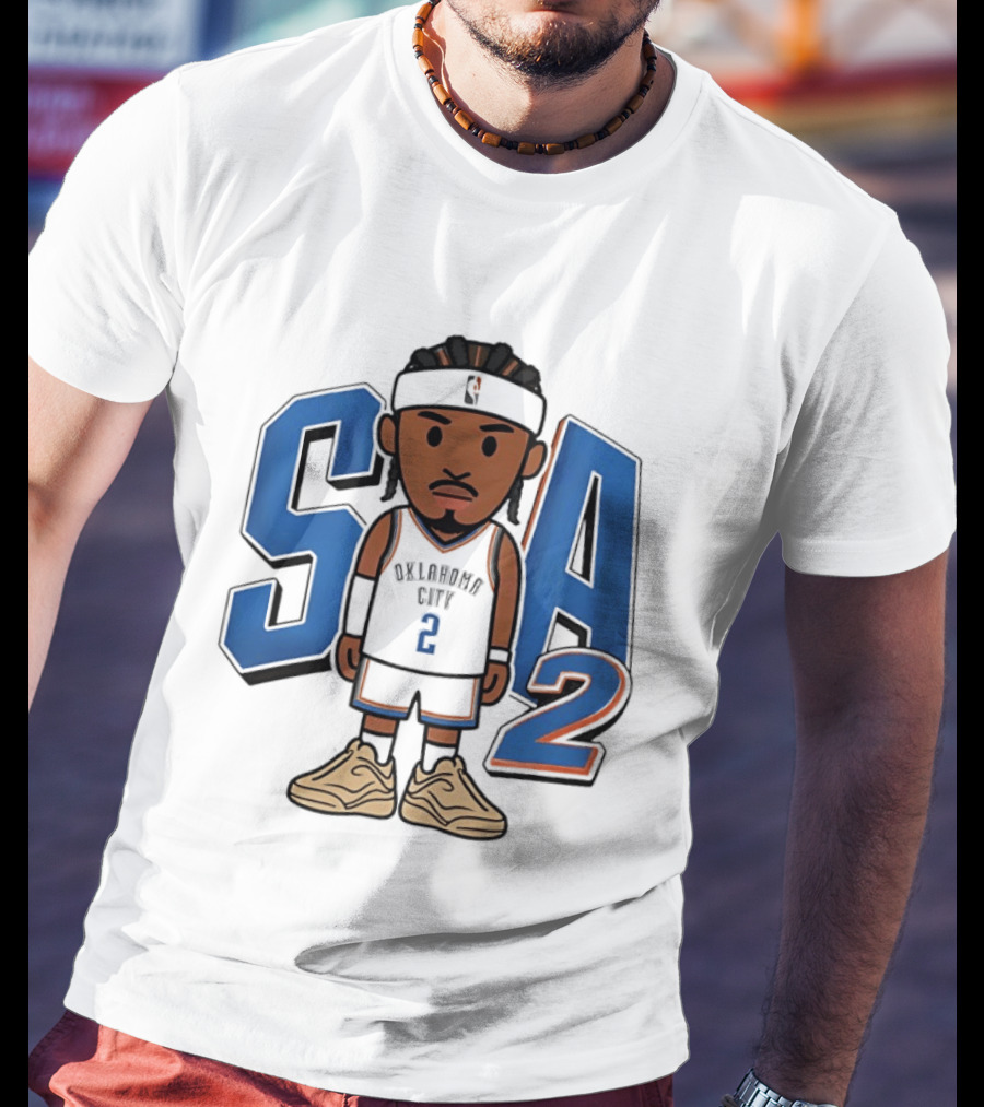 SGA Shai Gilgeous Alexander Oklahoma City Thunder SA 2 Cartoon T-Shirt