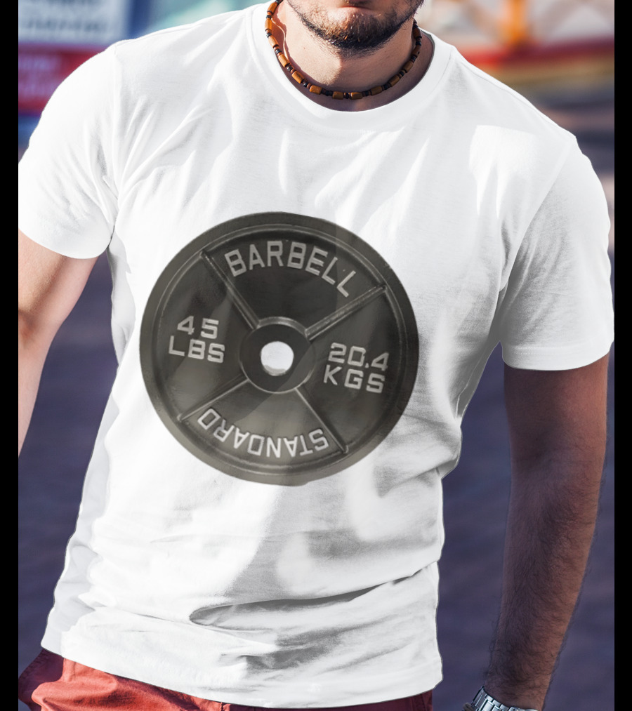 Barbell Standard 45 Lbs 20.4 Kgs Weight Plate Fitness Crossfit T-Shirt
