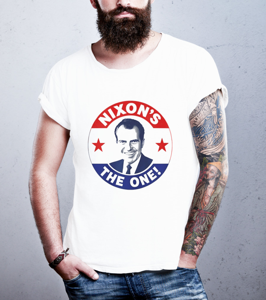 Nixon's The One Richard Nixon US President Campaign Button T-Shirt