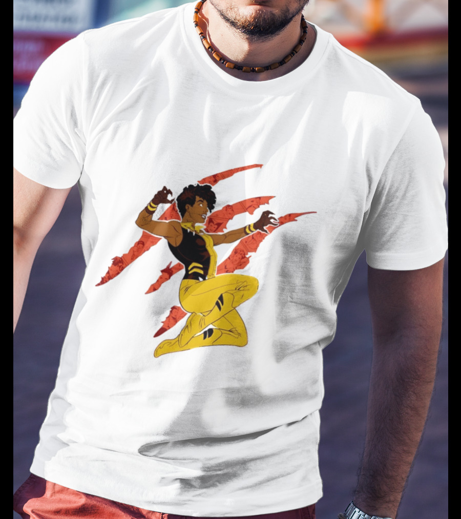 Superhero Vixen DC Comics Heroic Action Scratches T-Shirt