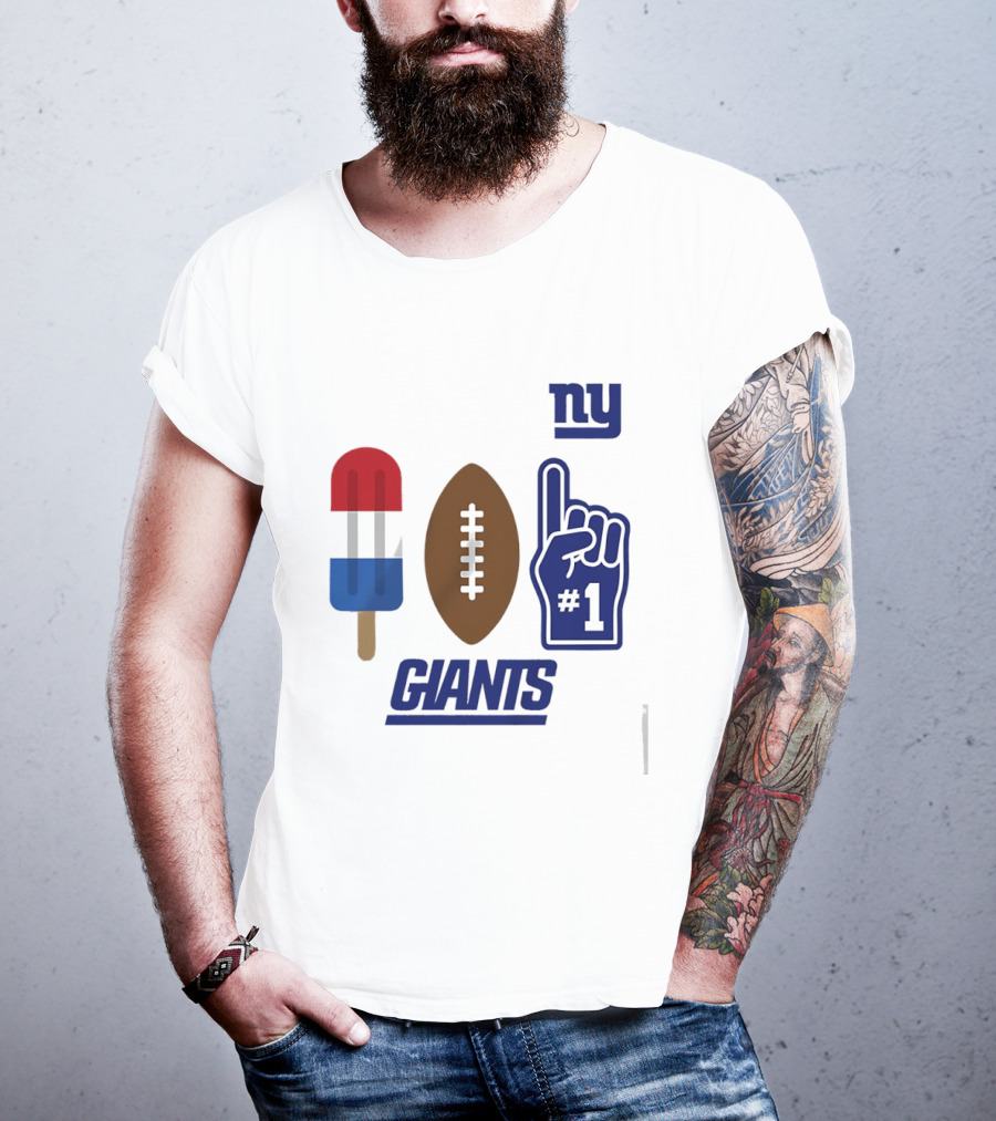 New York Giants Popsicle Football Foam Finger #1 Americana Pop 2026 Season T-Shirt