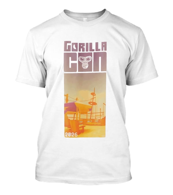 Gorilla Con 2026 Beach Adventure With Sunglasses Wearing Gorilla T-Shirt