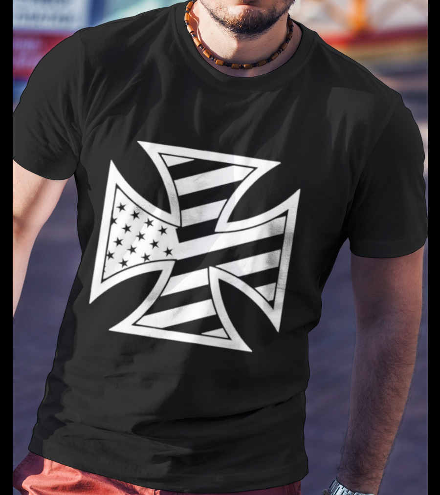 American Flag Iron Cross Stars And Stripes T-Shirt