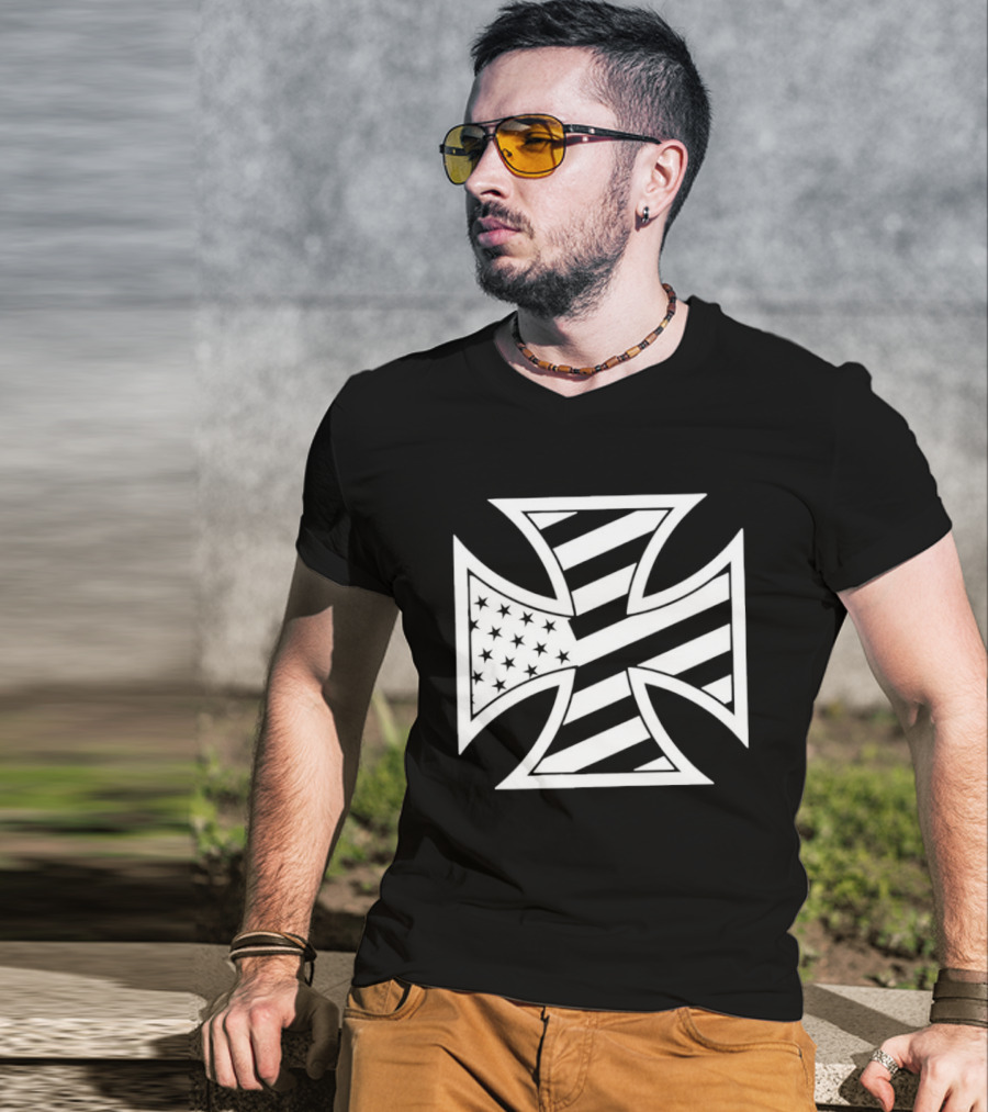 American Flag Iron Cross Stars And Stripes T-Shirt