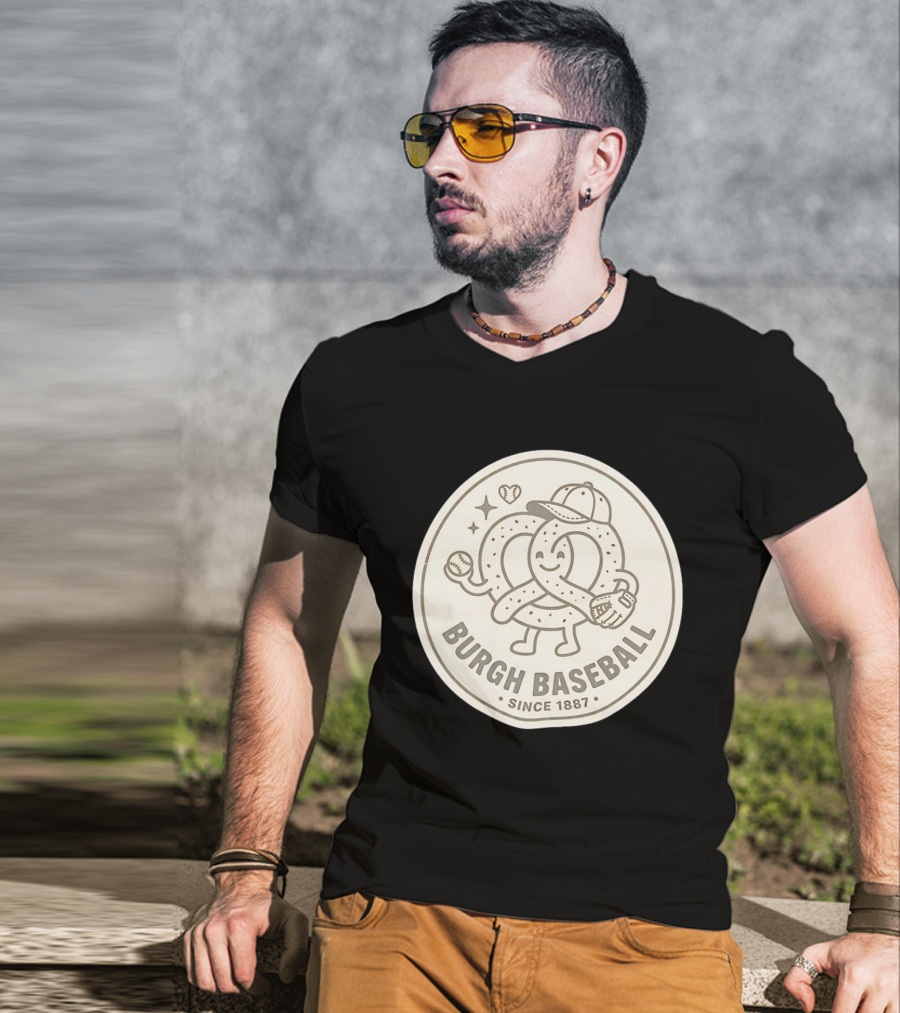 Burgh Baseball Since 1887 Pittsburgh Pretzel Softball Cap T-Shirt