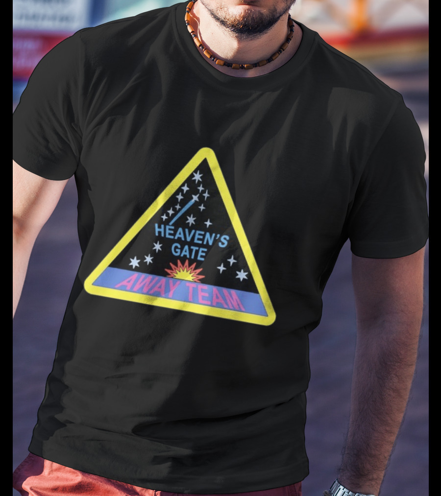 Heaven's Gate Away Team Space Sci Fi Cult Triangle Badge With Stars And Comet T-Shirt