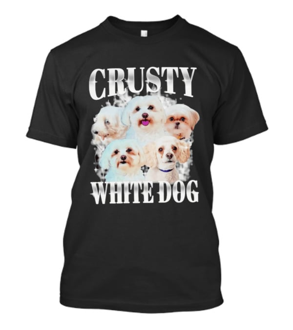 Crusty White Dog Collage 90s Bootleg Vintage Style Nostalgia T-Shirt