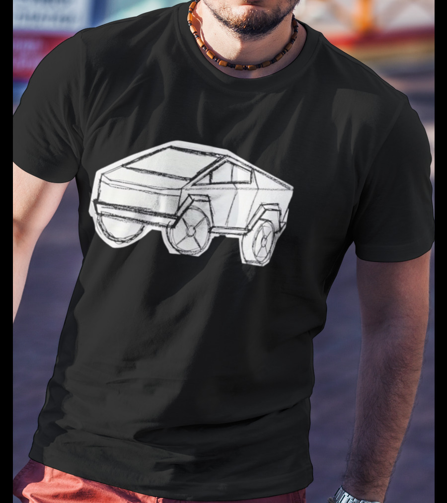 Tesla Cybertruck Electric Vehicle Cyber Sketch T-Shirt