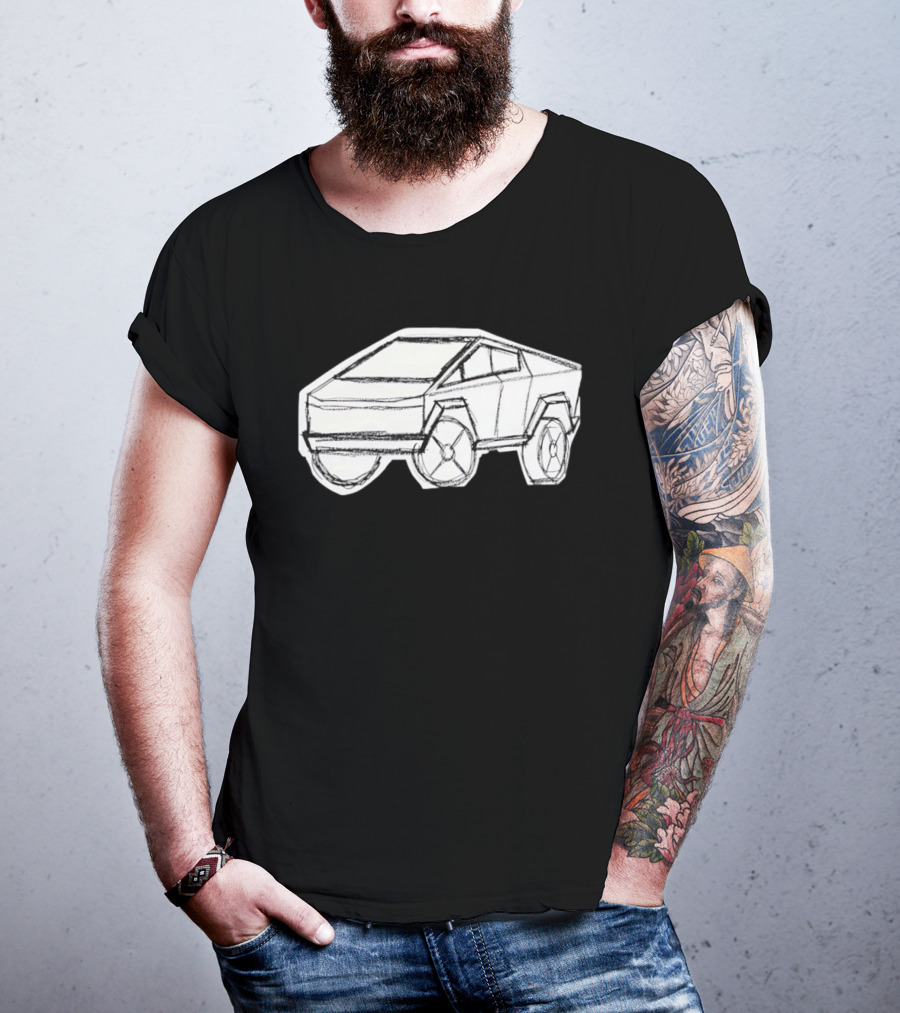 Tesla Cybertruck Electric Vehicle Cyber Sketch T-Shirt