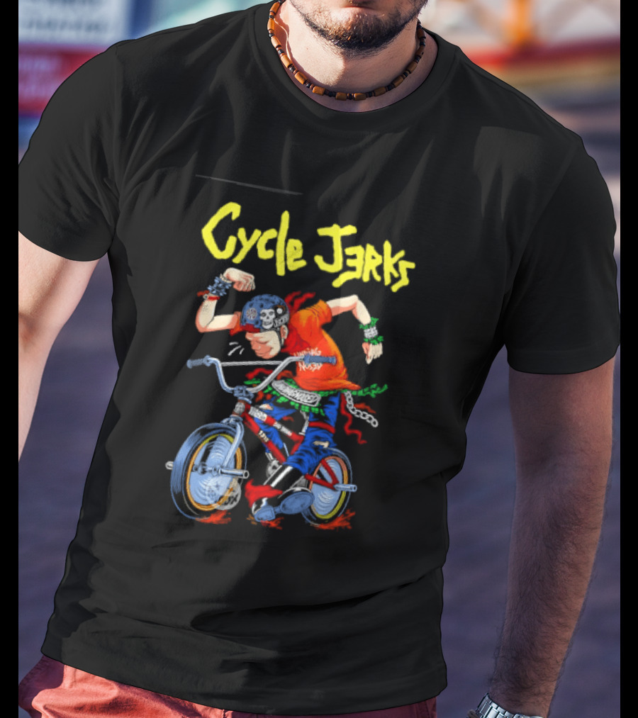 Cycle Jerks Undiagnosed Black Flag Bad Brains Bad Religion NOFX Biking Adventure T-Shirt