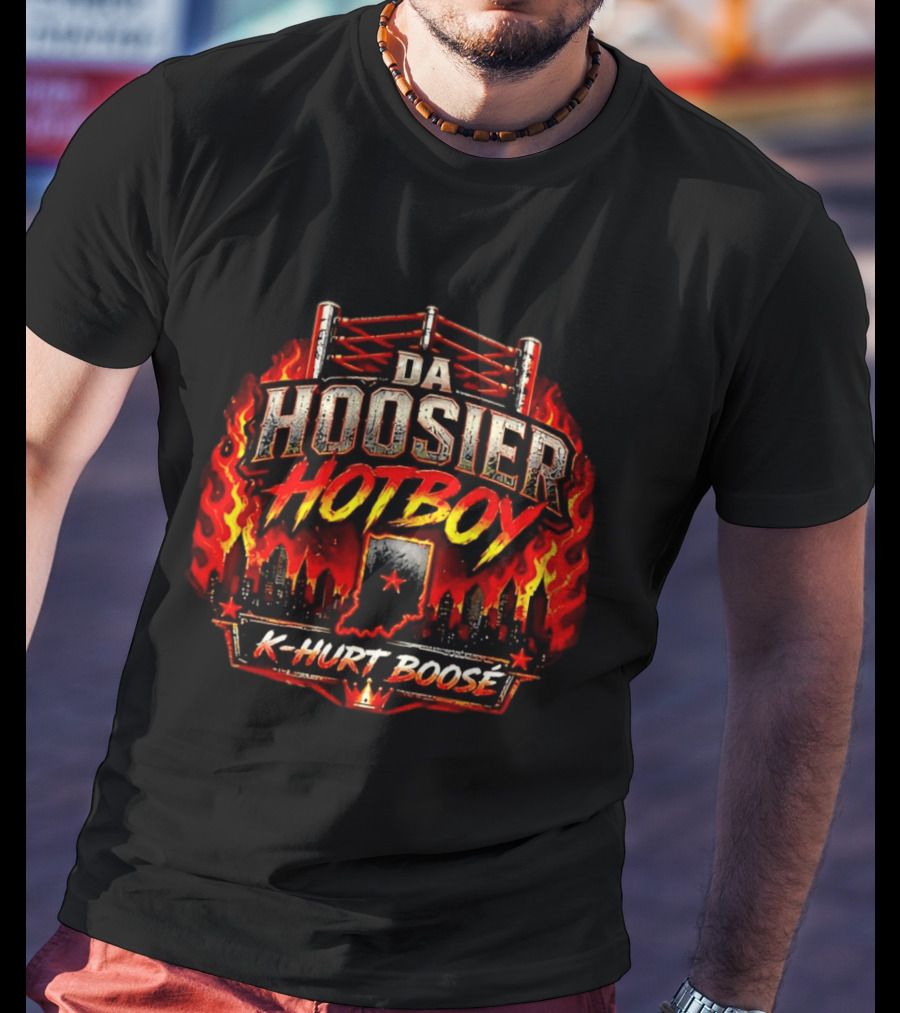 Da Hoosier Hotboy K Hurt Boosé Indiana Cityscape Wrestling Ring T-Shirt