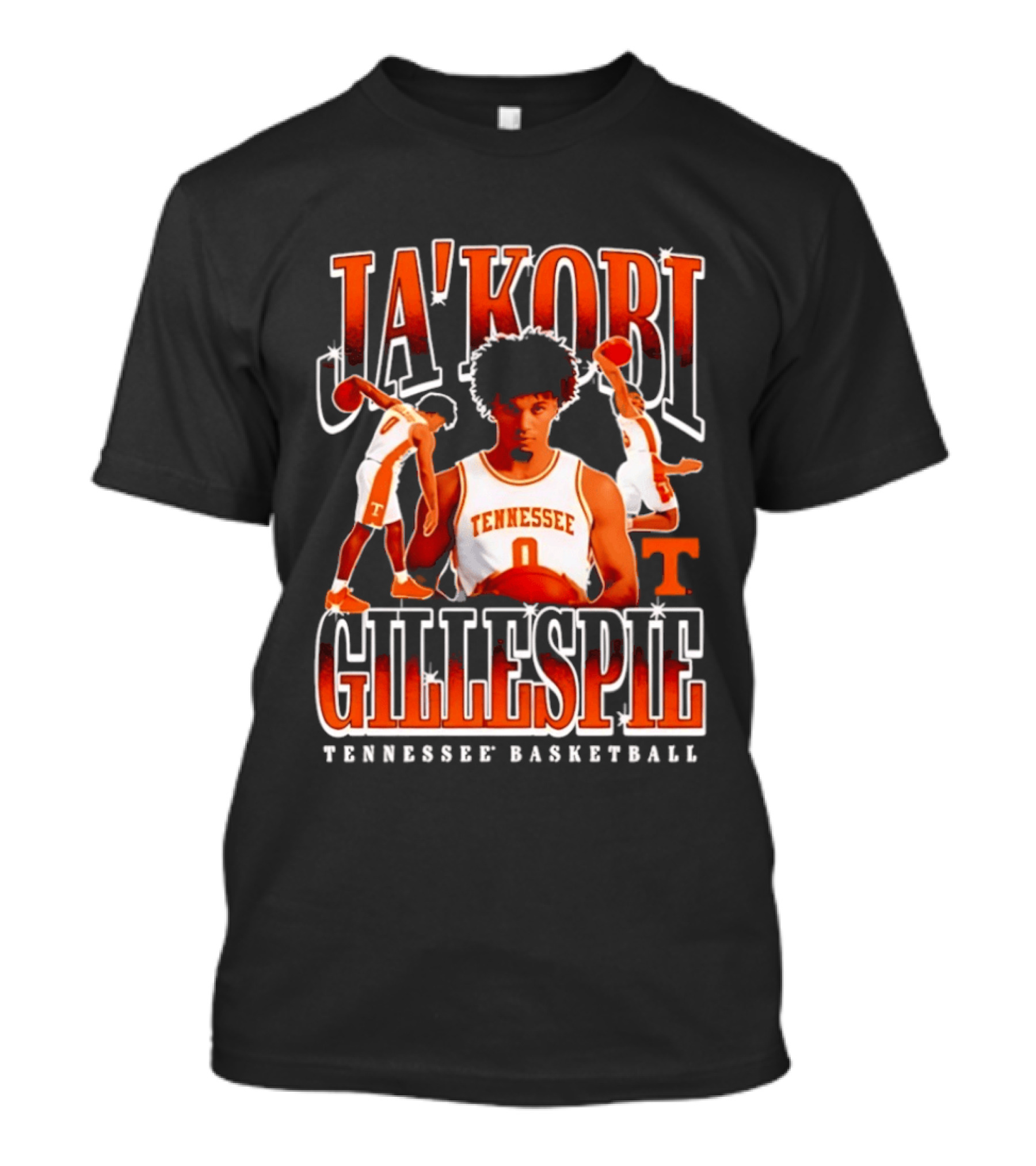Ja'Kobi Gillespie Tennessee Volunteers Basketball Player Number 0 T-Shirt
