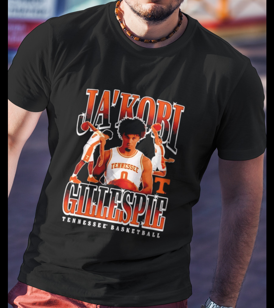 Ja'Kobi Gillespie Tennessee Volunteers Basketball Player Number 0 T-Shirt