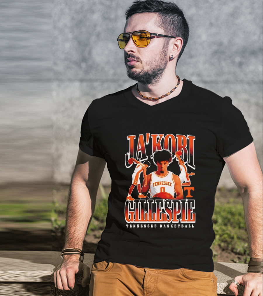 Ja'Kobi Gillespie Tennessee Volunteers Basketball Player Number 0 T-Shirt